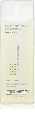 GIOVANNI Tea Tree Triple Treat Invigorating Shampoo - Cooling Peppermint, Eucalyptus & Rosemary, Helps Strengthen & Rejuvenate Hair & Scalp, Salon Quality, Paraben Free - 8.5 oz (1 Pack)