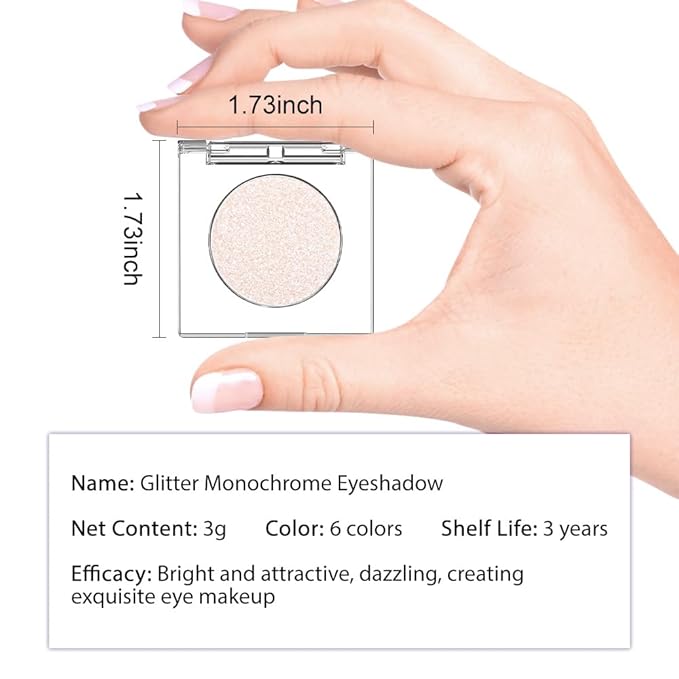 CAKAILA Beige White Monochrome Shimmer Eyeshadow Palette Makeup,Long Lasting Naturing-Looking Lightweight Glitter Single Eyeshadow,Neutral Powde Eye Shadow for Older Women