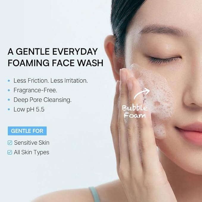 ROUND LAB 1025 Dokdo Bubble Foam Cleanser, Gentle Foaming Face Wash for Sensitive Skin, Low pH 5.5, Hydrating Korean Skincare, Panthenol & Deep Sea Water, Hypoallergenic, Fragrance-Free (5.07 Fl Oz)