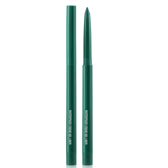 Eyeliner Pencil, Waterproof Eyeliner Long-lasting, Green Eyeliners, High-Pigmented Colorful Eyeliners Easy To Use Eye Liner Pen for Women, Green
