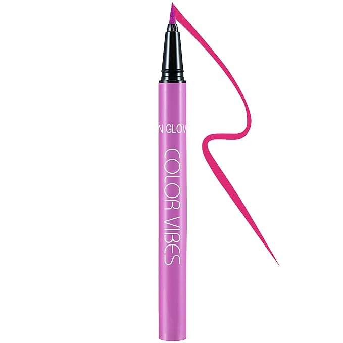 Neon Fuchsia Waterproof Eyeliner Pen, 8 Colorful Shades, Smudge-proof, Matte Finish, Long-wearing