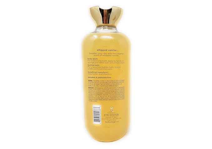 Whipped Vanilla 2 in 1 Body Wash and Bubble Bath 16 fl oz & Whipped Vanilla Body Cream 8 oz (Pack of 2)
