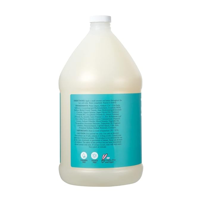 Ginger Lily Farms Salon Formula 100% Pure Morocco Argan Oil Shampoo for All Hair Types, 100% Vegan & Cruelty-Free, 1 Gallon Refill (Pack of 4)