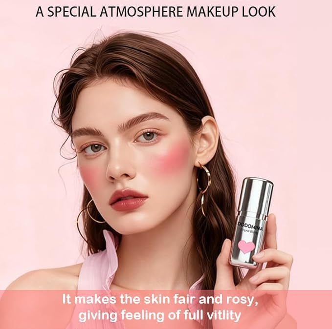 DODOMINA Natural Finish Liquid Blush, Long-Lasting Liquid Cheek Tint, Dewy Finish, Sweatproof, Multipurpose Makeup for All Skin Types (7g/0.25fl oz) (Guava Cream)