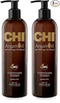 CHI Argan Oil Conditioner, Replenishes Hair Moisture, Enhances Strength & Helps Protect Against Damage, Sulfate, Paraben, & Cruelty-Free, 11.5 Oz (Pack of 2)