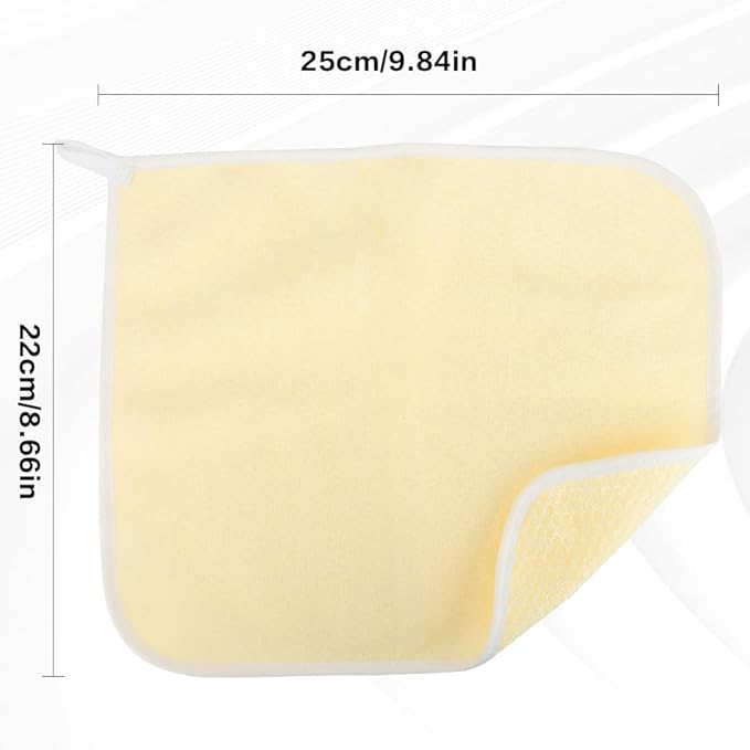 10 Pack Wash Cloths, Exfoliating Body Scrubber, Face Cloths for Washing Face, Beige Cotton/Nylon Washcloths