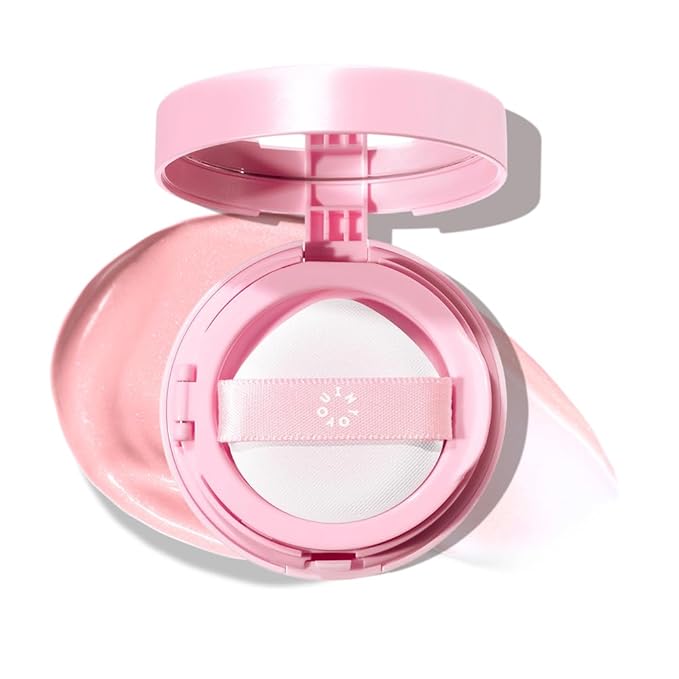 INTO YOU Cream Blush Air Cushion for Cheeks Eyes, Moisturizing, Lightweight, Dewy Finish Face Makeup, Long Wearing, Buildable, Blendable, Pigmented Blush, for All Skin Tones, CB11 Silver-Glint Sakura