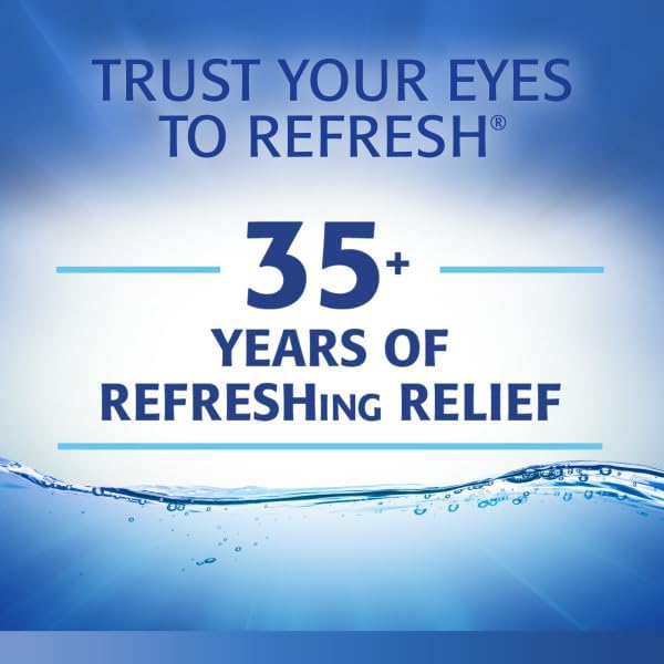 Refresh Optive Lubricant Eye Drops For Dry Eyes, Preservative-Free, 0.01 Fl Oz Single-Use Containers, 60 Count