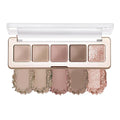 5-Color Neutral Nude Matte & Shimmer Eyeshadow Palette, Rose Cocoa Brown Pink Cool-Tone Mattes & Glitter Eye Shadow Contour Palette for Mature Women, Blue Green Eyes, Daily Natural Makeup