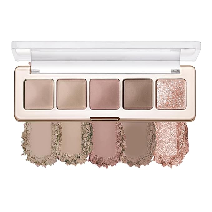 Eyeshadow Palette, Matte Shimmer Glitter Eye Shadow, Peach Nude Brown Eye Makeup, Soft Blendable Natural Soft Glam Eyeshadow, Long Lasting Everyday Makeup, Sombra de Ojos Vegan & Cruelty-Free 2