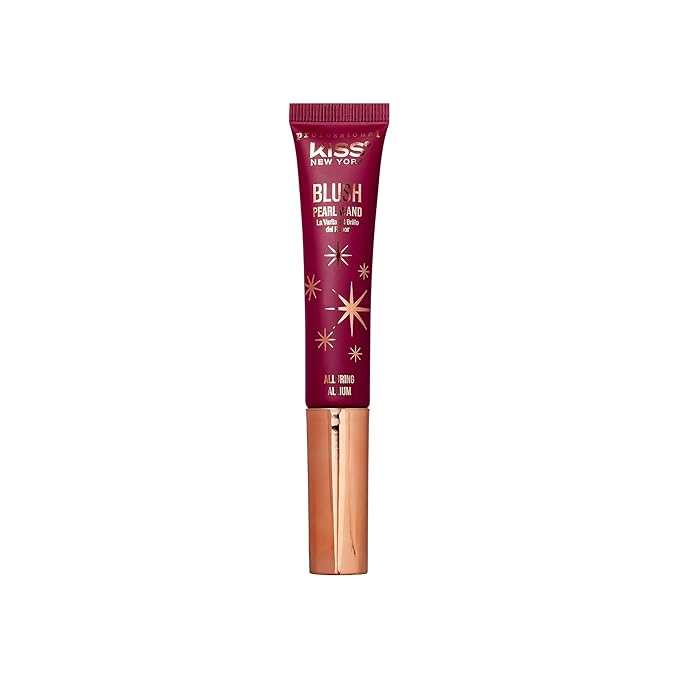 Kiss New York Professional Pearl Liquid Blush Beauty Wand, High Pigment Glow for Cheek, Eye & Lip, Non-Greasy Hydration Lightweight with Sponge-Tip Applicator (Alluring Allium)
