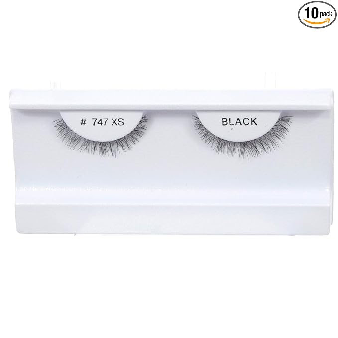 10 Pairs 100% Human Hair False Eyelashes Natural Black # 747XS