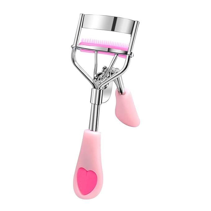 Pinkiou Eyelash Curler Stainless Steel with Brush Mascara Muffle False Eyelashes Accessory Best Professional Tool for Lashes Curls