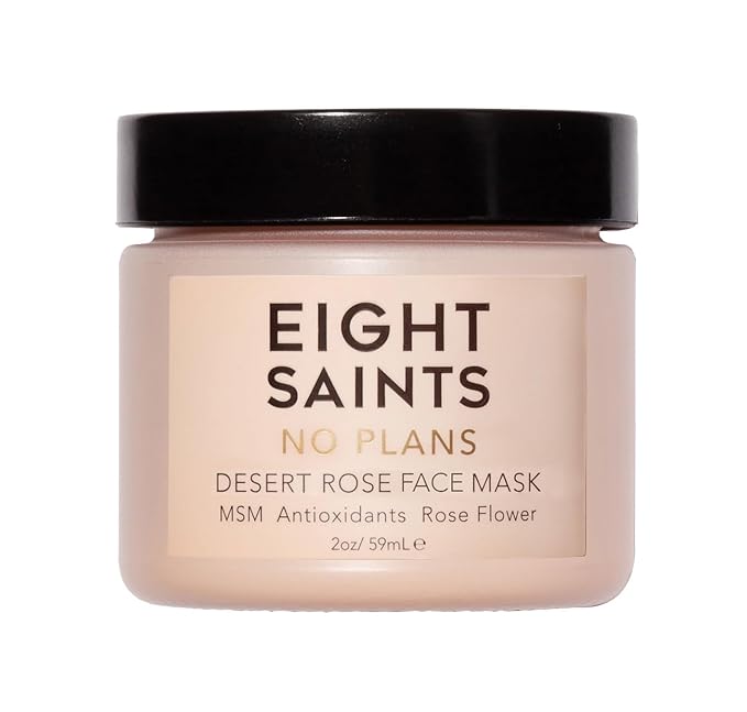 Eight Saints No Plans Clay Face Mask Skin Care Product, Pore Reducing Clay Facial Mask to Remove Blemishes, Acne, Oil, and Impurities, with MSM, Antioxidants, and Rose Flower, 2 Ounces