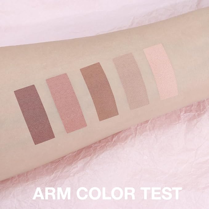 5 Color Matte Eyeshadow Palette, Warm Peach Nude Brown Eye Shadow, Soft Blendable Natural Eye Makeup, Smooth Long Lasting Matte Powder for Everyday Soft Glam Look, Sombra de Ojos 2