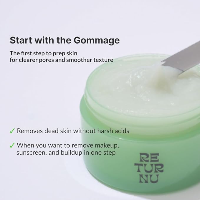 Gommage Peeling Cleansing Balm, All-in-One Makeup Remover, Cleansing Oil & Facial Cleanser, Unclogs Pores & Reduces Blackheads, Vegan Korean Skincare