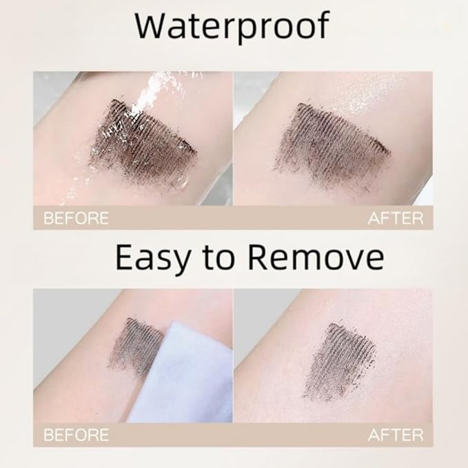 Mascara with Special Brush Separates Lashes for Definition, Smudge-Proof, No Clumping,Waterproof, Long-Lasting, Natural Look (Brown)
