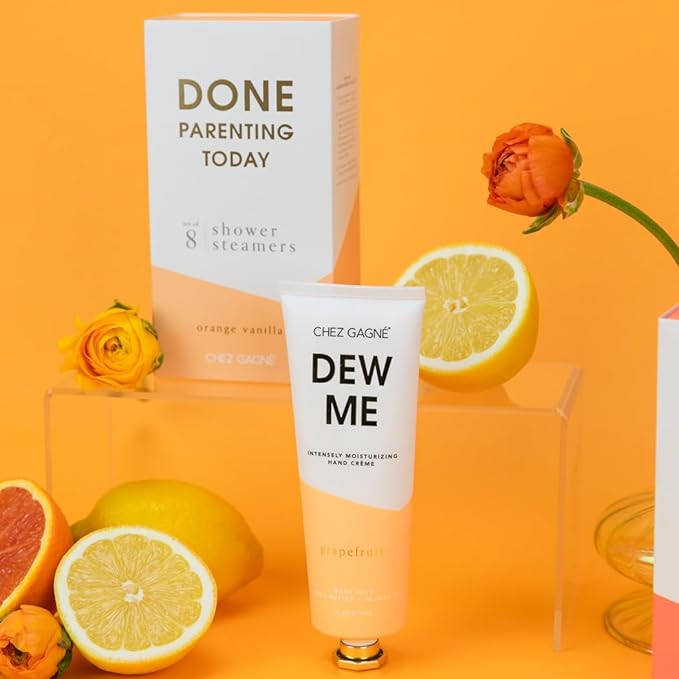 Chez Gagné Vegan Hand Cream for Dry Hands - Dew Me - Grapefruit 3.4oz Non-Greasy Moisturizing Hand Lotion - Made in California - Paraben, Sulfate & Phthalate Free - Flirty Funny Gift
