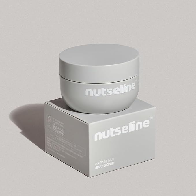 Nutseline Aroma Nut Gray Scrub 200ml Korean Skin Care – Exfoliating & Moisturizing Body Scrub, Removes Dead Skin Cells, Smooths & Nourishes, Aromatherapy Blend, Contains 17 amino acids