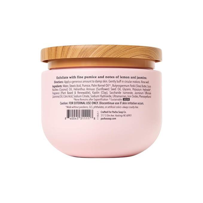 Pacha Soap Co. Whipped Cleansing Scrub, Jamsine Gardenia - Premium, Handcrafted, Exfoliating Soap Scrub with Pumice for Face & Body, Soothing Essential Oils, Clean Ingredients 2-Pack (15 oz Each)