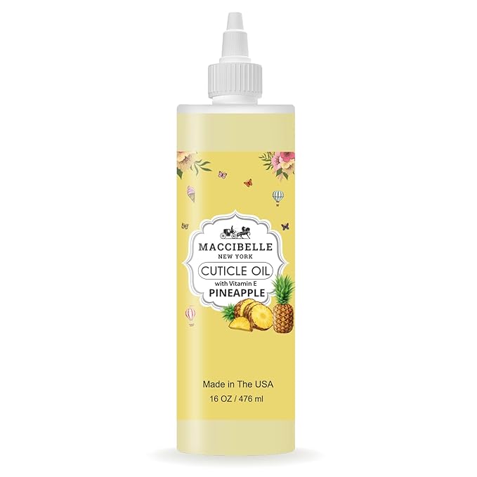 Cuticle Oil For Nails Refill size for Dry Cracked Cuticles (16 Ounce, Pineapple)