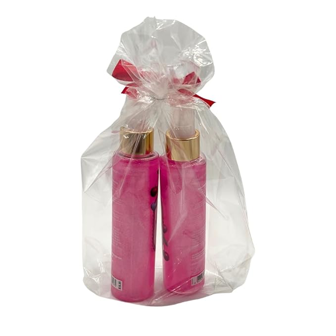 Bath & Body Works SWEETHEART CHERRY Diamond Shimmer Mist for Women 2-piece Set with a Red Bow for Holidays – 4.9 fl oz each