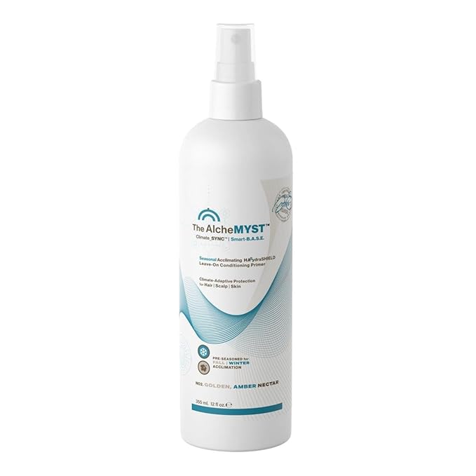 Tweak'd by Nature Fall/Winter AlcheMYST Leave-On Seasonal Primer, Hair & Body Mist, Golden Amber Nectar, All Natural Organic, Anti-Frizz & Hydrating, 12 Fl Oz.