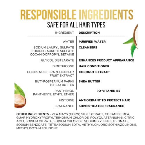 Coconut Milk & Shea Butter Conditioner, 38.2 fl oz - Deep Moisture Conditioner for Curly, Wavy & Dry Hair - Frizz Control, Detangle, For Shine and Softness, Sulfate-Free Hair Softener