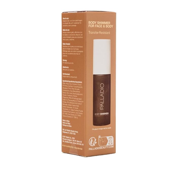 Palladio Body Shimmer Gel, Lightweight Water-Based Body Glow with Aloe, Hyaluronic Acid, Vitamin E & Panthenol, Buildable Radiant Shimmer, Vegan, Gluten-Free, Cruelty-Free (Island Glow)