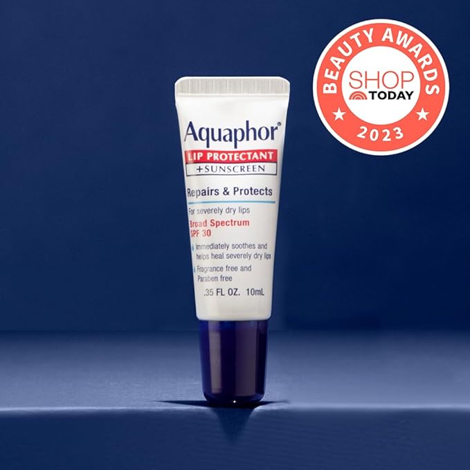 Aquaphor Lip Balm, Lip Repair, SPF 30 | Lip Protectant | 0.35 Oz Tube | Pack of 2