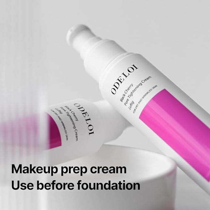 Black Cherry Pore Tightening Cream, Pore Minimizing Primer Effect, Blurring Face Moisturizer for Smooth Makeup, Korean Skincare, 100ml