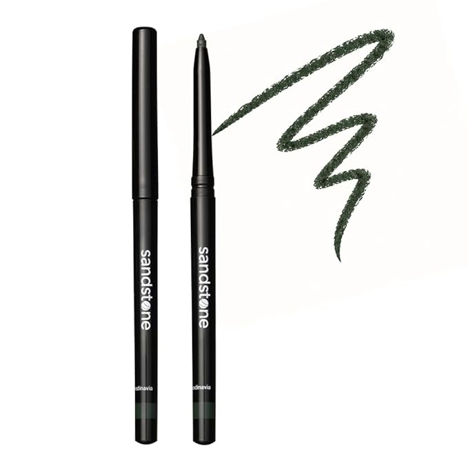 Sandstone Scandinavia Waterproof Eyeliner Pencil – Hypoallergenic & Vegan – Smudge-Proof Gel Formula – For Sensitive Eyes – Green