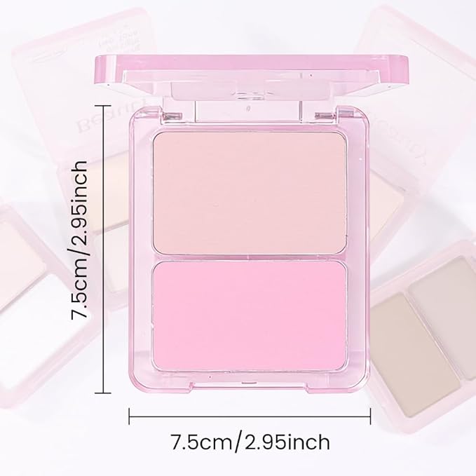 CAKAILA 2 Colors Light Nude Beige Pink Eye Shadow Powder Palette Makeup for Women,Neutral Matte Naked Eyeshadow Palette for Old Women Long Lasting Naturing-Looking,Vegan