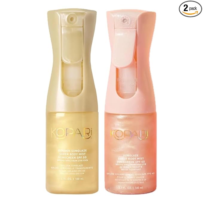 Kopari Golden Sunglaze Sheer Body Mist Sunscreen SPF 50 & Rose Gold Sunglaze Sheer Body Mist Sunscreen SPF 42