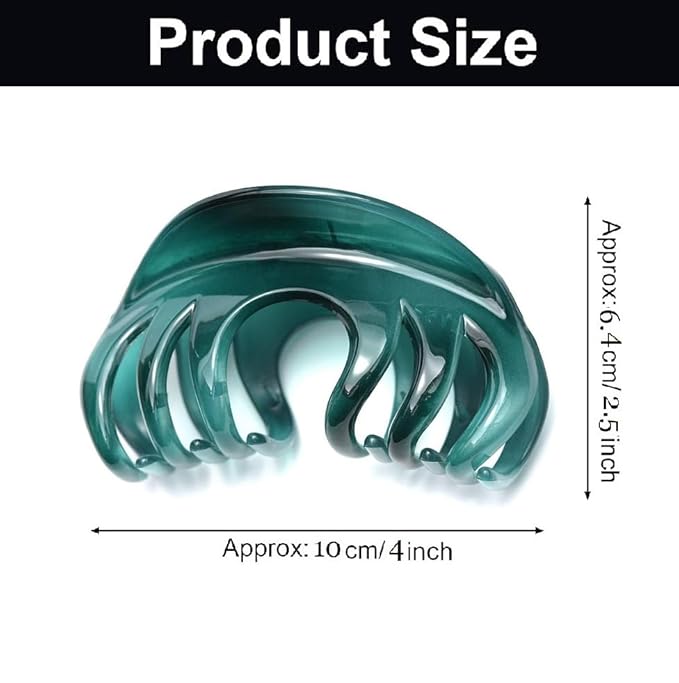 Premium Hair Claw Clips For Thick Hair, Strong Holding Power Claw Hair Clamps Delicate Hair Grip for Women and Girls (Lake Green - 1pcs)