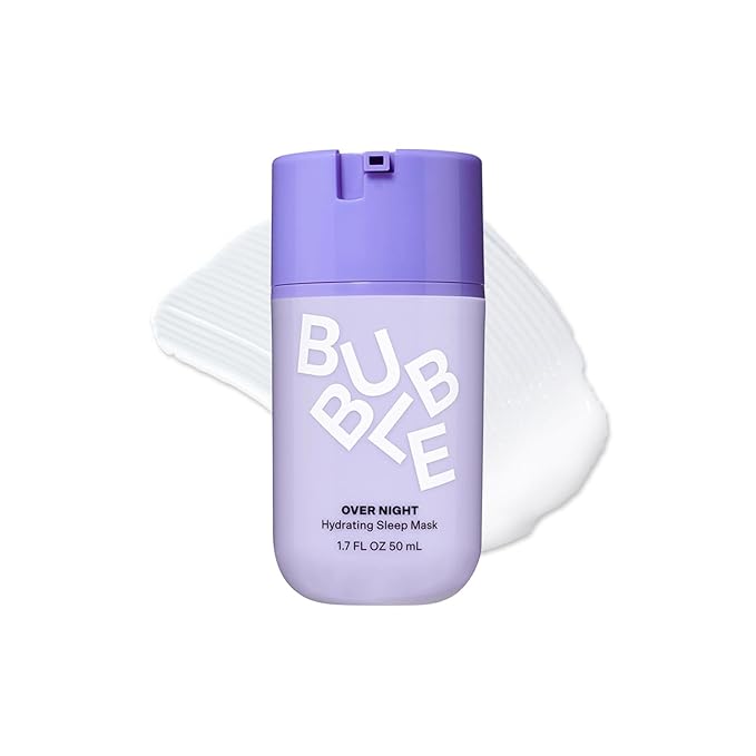 Bubble Skincare Over Night Hydrating Sleep Mask - Gentle Exfoliating Overnight Face Mask for Skin Barrier Repair - Formulated with Mandelic Acid & Sodium PCA to Hydrate, Brighten & Soothe Skin (50ml)
