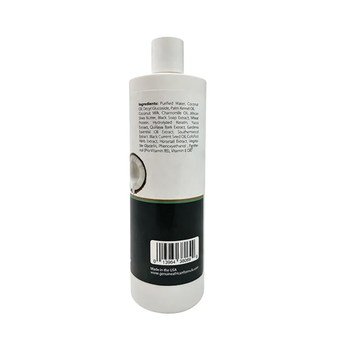 Black Shampoo & Conditioner with Coconut Milk | 2-in-1 Moisturizing Shampoo & Conditioner for Dry, Itchy, or Damaged Hair | Shea Butter, Keratin & Vitamin E | Hydrates, Smooths Frizz, Adds Shine, 16oz