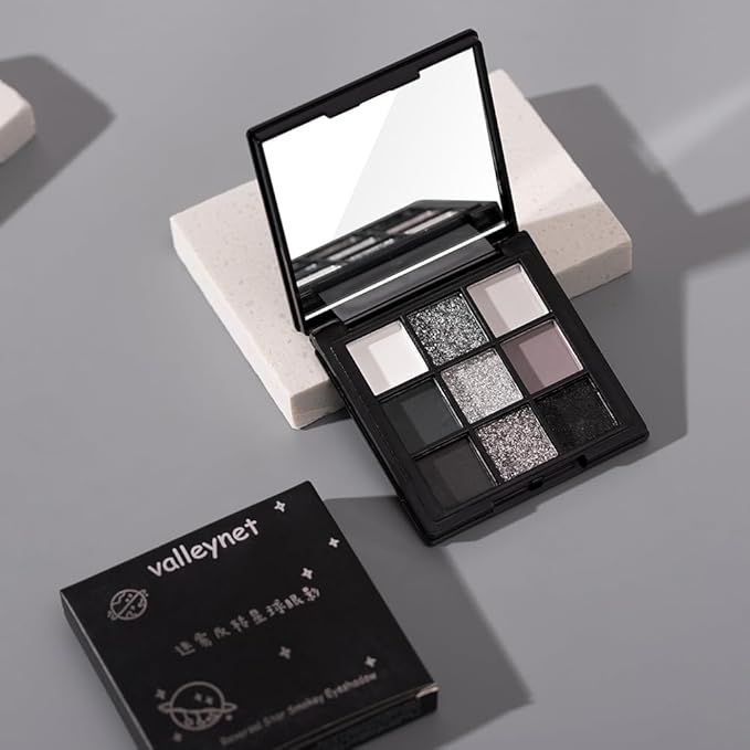 URQTt Eyeshadow Palette Set - Rich Colors Eye Makeup Kit, Black, Blue, Green, Purple Eyeshadow Shades, Natural Nude Matte Shimmer Glitter Naked Eye Shadow Pallete Set (Reversal Star Smokey)