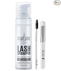 STACY LASH Eyelash Extension Shampoo + Brush / 3.38 fl.oz / 100ml / Eyelid Foaming Cleanser/Wash for Extensions & Natural Lashes/Safe Makeup Remover/Supplies for Professional & Home Use