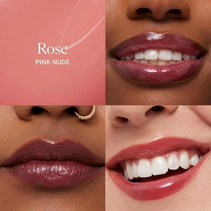 Kulfi Lassi Lips Staining Lip Oil, | Color: Rose - pink nude | Long-Lasting Moisturizing with Mango Seed Oil, Coconut Oil, Vitamin E, High Shine Finish, 0.14 oz / 3.8 mL