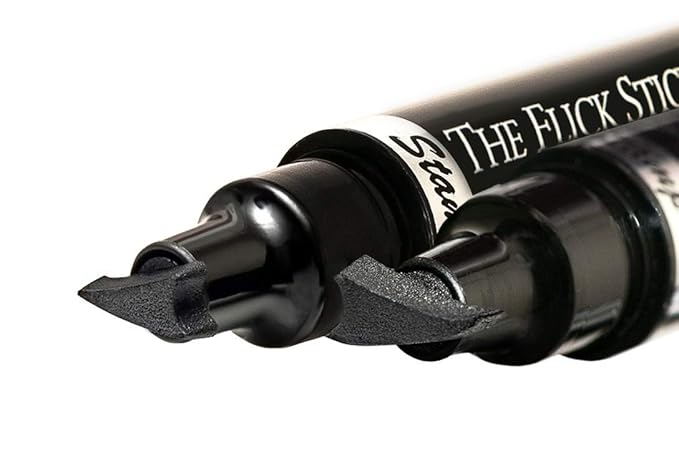 The Flick Stick Winged Eyeliner Stamp For Quick and Easy Cat Eye Makeup, SmudgeProof & Waterpoof Eye Liner Cat Eye Stencil Makeup Tool, Wingliner, Liquid Eyeliner Pens (10mm Classic, Midnight Black)