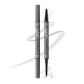 Music Flower Dual-Ended Microfilling Eyebrow Pen, Liquid Eyebrow Pen with 4 Micro Brush-Tip Applicators & Brow Defining Pencil with Precision Tip (Dark Grey)