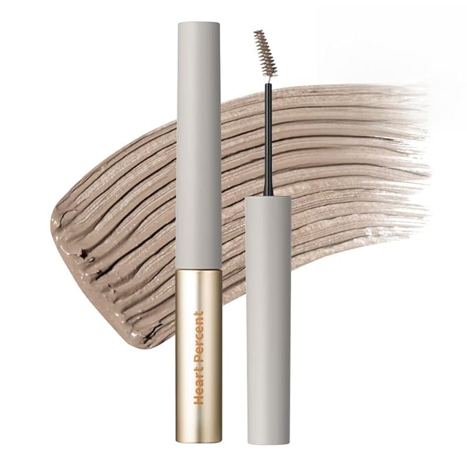 Heart Percent Dote On Mood Fake-Up Browcara - Waterproof Volumizing Tinted Brow Gel, Long Lasting Fast Fix Ultra-Fine Eyebrow Coloring Mascara, 0.56 oz (16g), 05 Stone Ash
