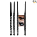 4Pcs Retractable Creamy Eyeliner & Eyeshadow Sticks for Women, Black White Brown Blue Purple Green Gray Colors, Ultra Pigmented Eye Pencils, Matte Satin Finish,Vegan,Cruelty-Free (4 Pcs: 02# Black)