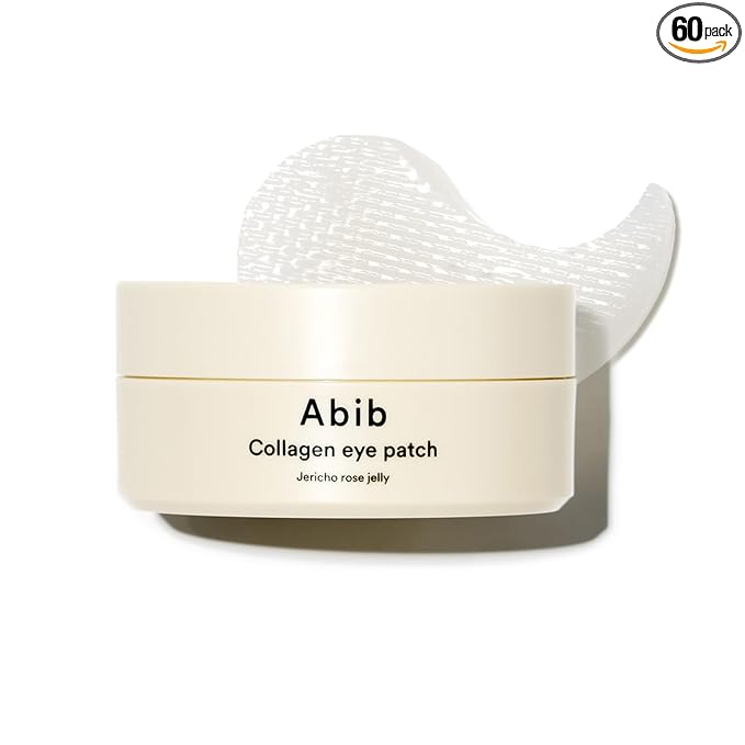 Abib Collagen Peptide Eye Patches for Wrinkles & Fine Line with Jericho Rose Jelly, 60 Count, Korean Skin Care