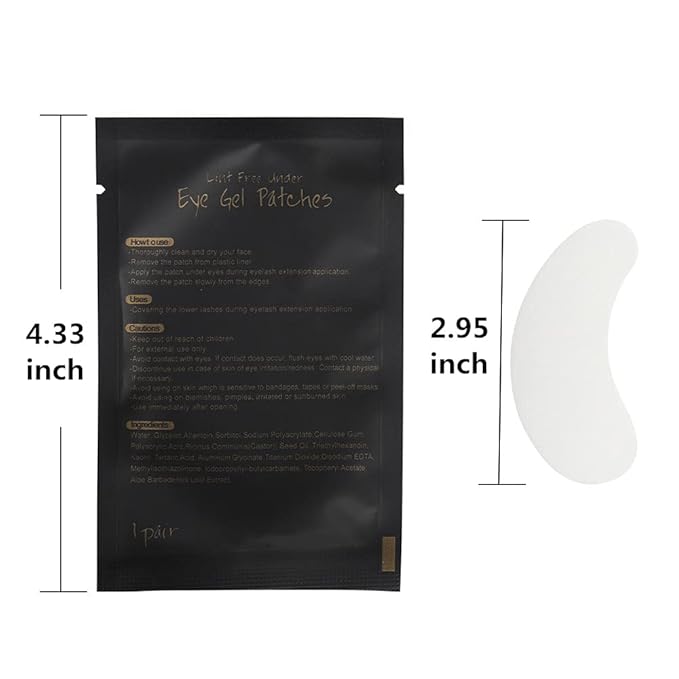 100 Pairs Eye Gel Pads, Lint Free Under Eye Patches for Eyelash Extensions, Premium Eye Mask Beauty Tool Kit