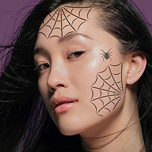Stencil1FX - Spiderweb and Spider Eye Makeup Stencil for Costumes, Dress Up, Halloween, Cosplay, Face Painting, Raves, Festivals, Parades, Parties, Witches, Vampires