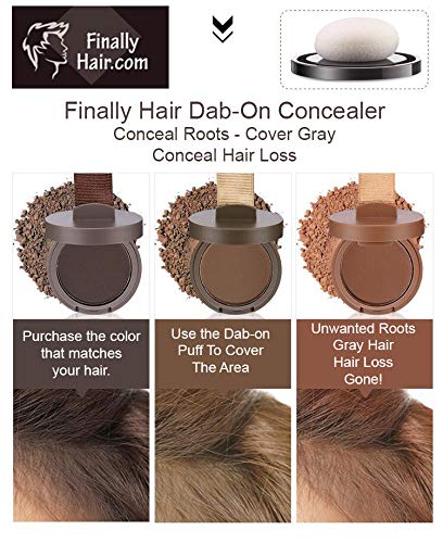 (Medium Brown) - Finally Hair Dab-on Hair Loss Concealer, Hairline Creator, Eye Brow Enhancer, and Beard Filler. for Thicker Hair use it First Then Apply Our Hair Fibres. (Medium Brown)