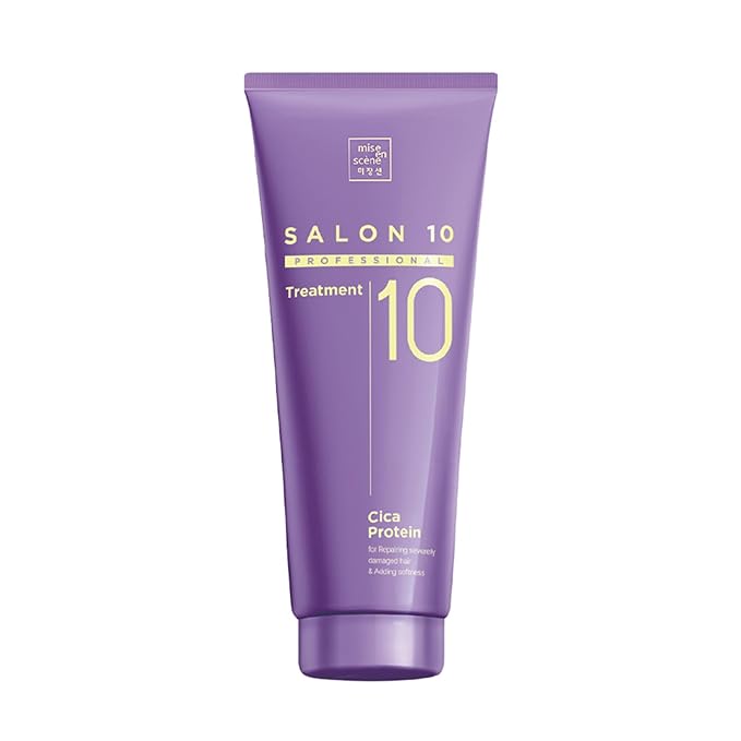 Mise En Scene Salon 10 Professional Cica Protein Deep Conditioner for Damaged Hair - Treatment with Centella Asiatica, Bond Repair Hair Masks, Low Porosity Care, 7.27 Fl. Oz.