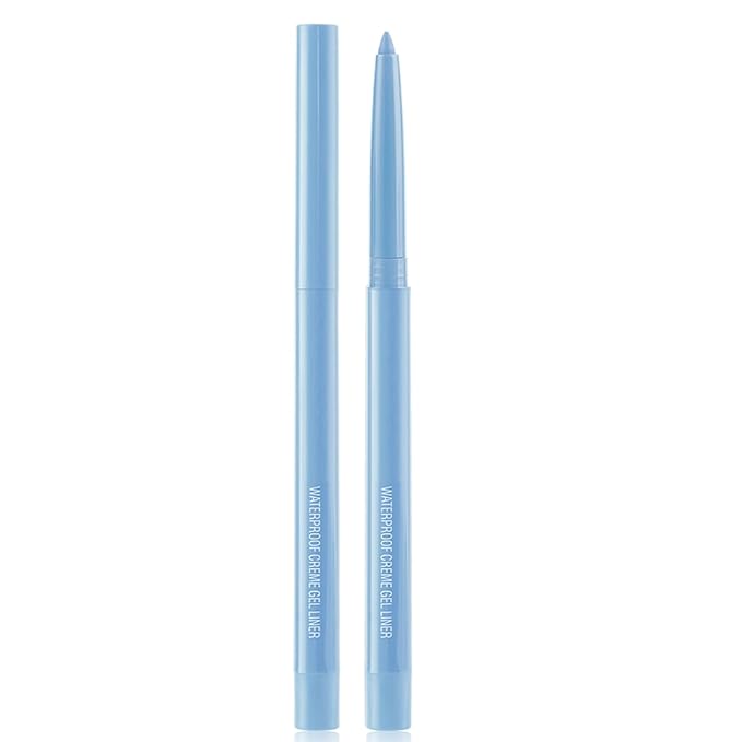 Eyeliner Pencil, Waterproof Eyeliner Long-lasting, Light-blue Eyeliners, High-Pigmented Colorful Eyeliners Easy To Use Eye Liner Pen for Women, Light-blue